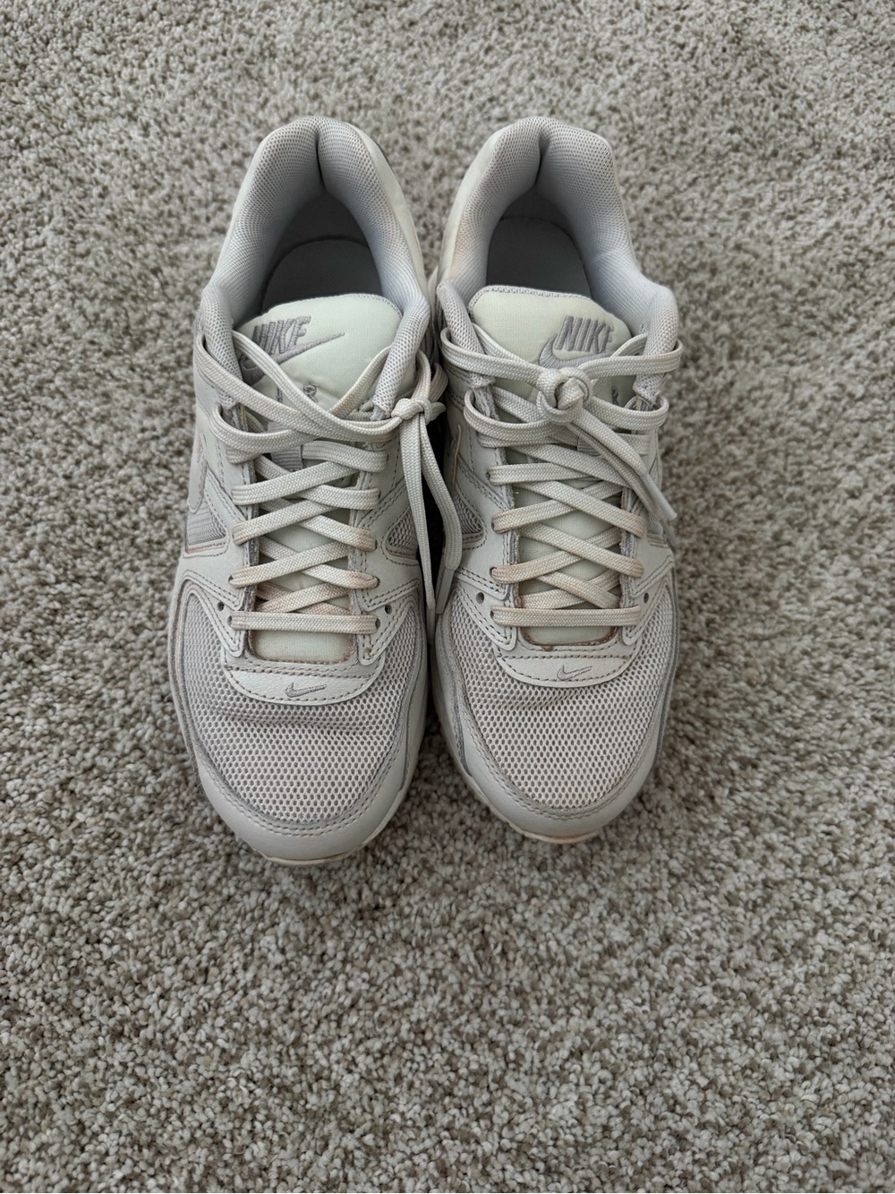 Nike Women's Light Beige Mesh Athletic Sneakers